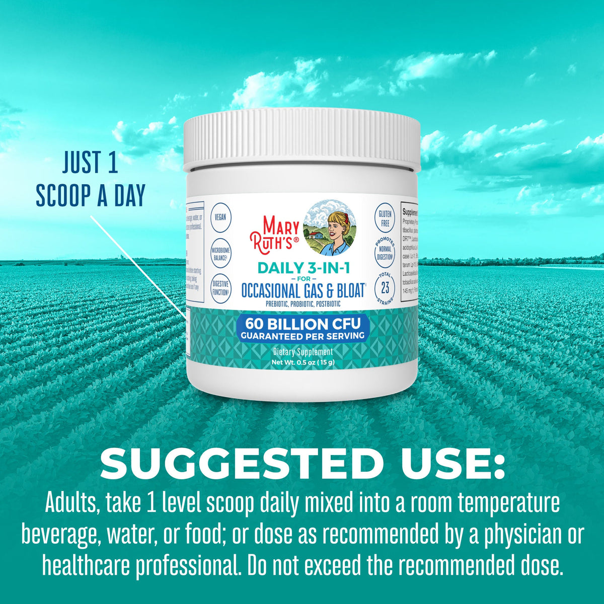 3-in-1 Gas & Bloat Powder Suggested Use