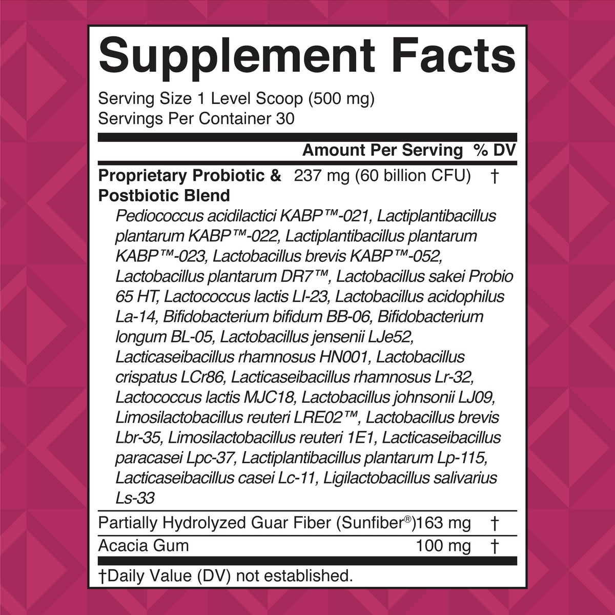 3-in-1 Vaginal Support Powder Supplement Facts