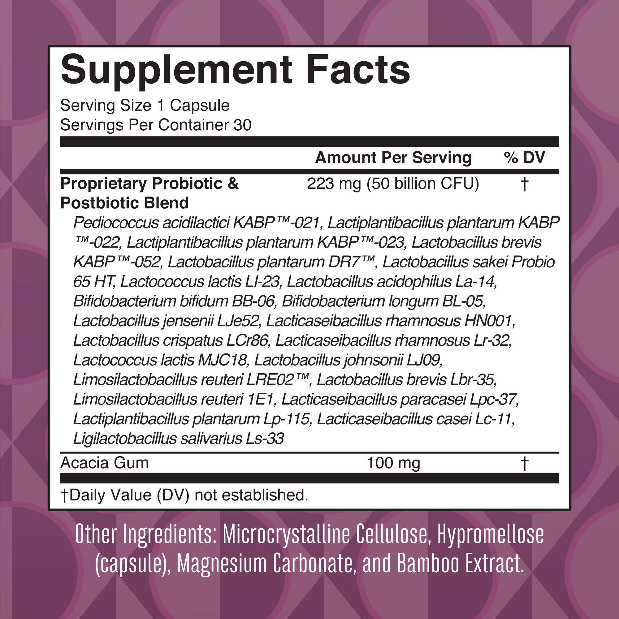 3-in-1 Women's 40+ Daily Health Capsules Supplement Facts