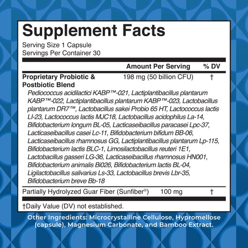 3-in-1 Daily Digestive Health Capsules 30CT Supplement Facts