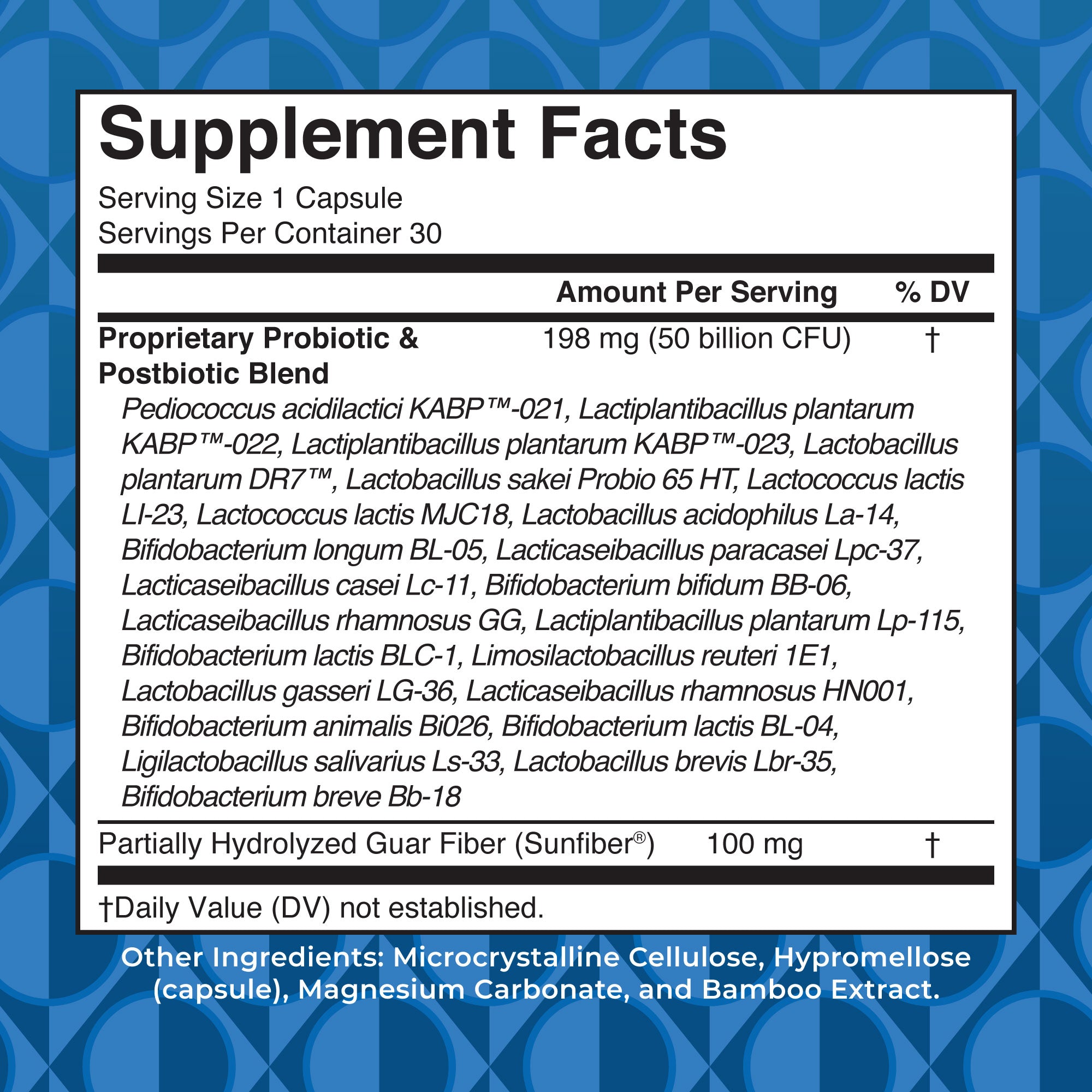 3-in-1 Daily Digestive Health Capsules 30CT Supplement Facts
