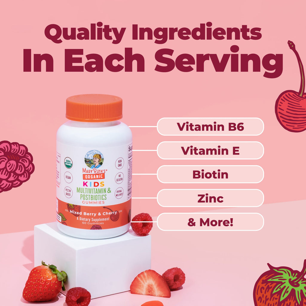 Organic Kids Multivitamin + Postbiotics Gummies