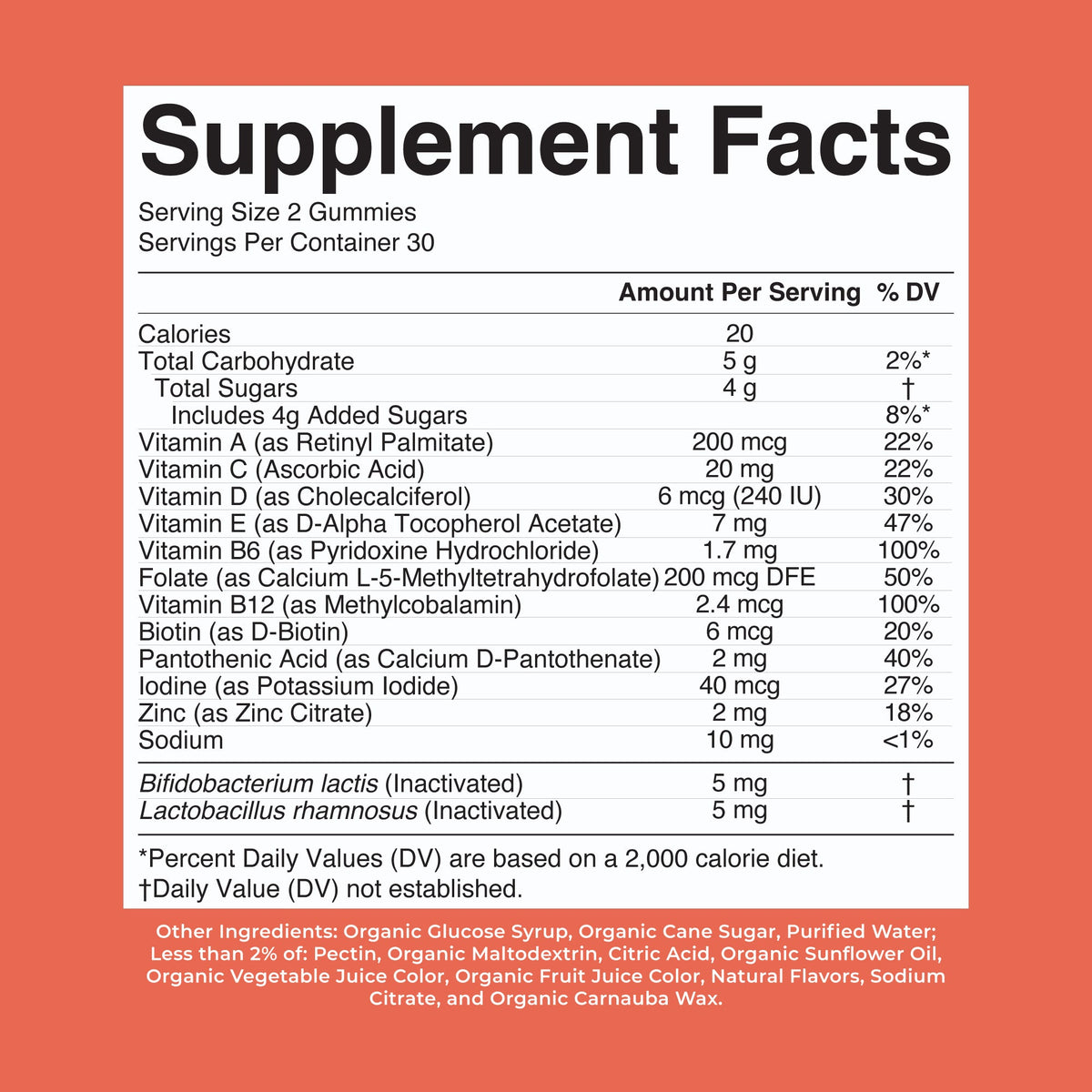 Organic Kids Multivitamin + Postbiotics Gummies