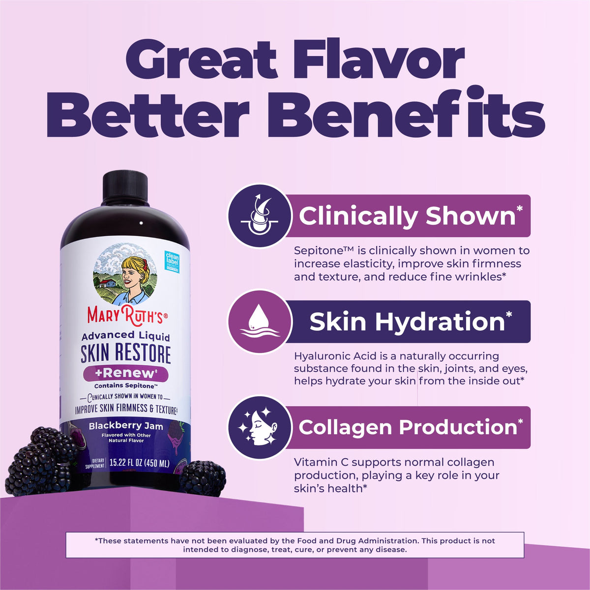 Advanced Liquid Skin Restore and Renew 15oz Blackberry Jam Great Flavor Better Benefits