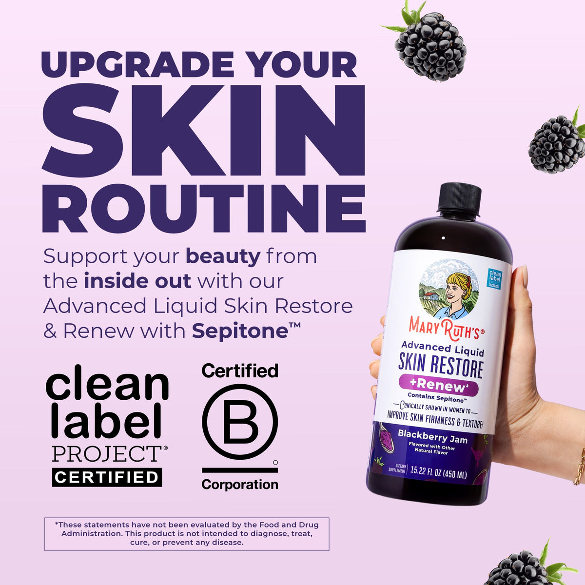 Advanced Liquid Skin Restore and Renew 15oz Blackberry Jam Upgrade Your Routine