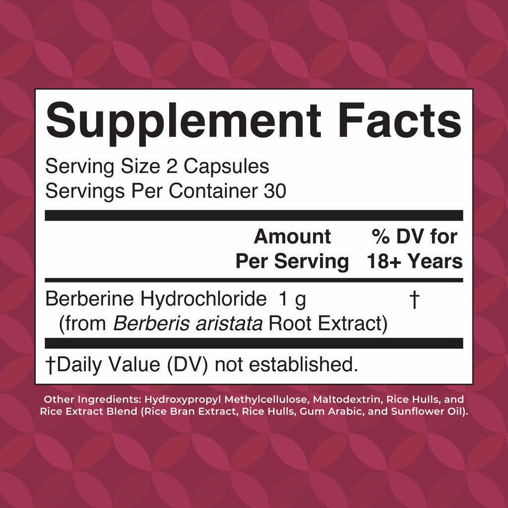 Berberine Capsules 60CT Supplement Facts