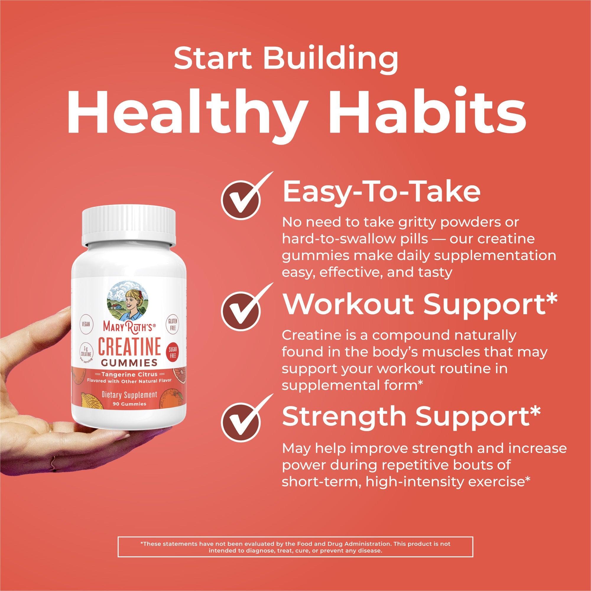 Creatine Gummies 90CT Tangerine Citrus Healthy Habits