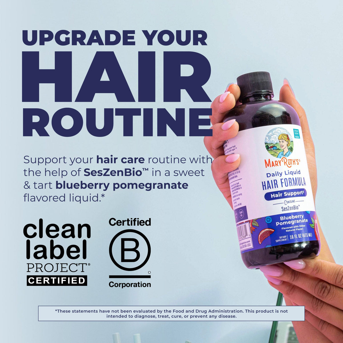 Daily Liquid Hair Formula 16oz Blueberry Pomegranate Upgrade Your Routine