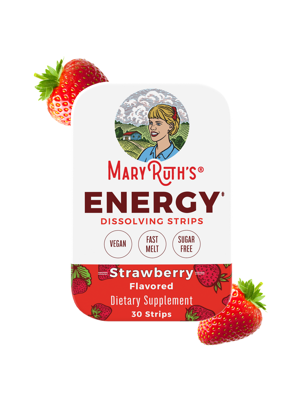 Energy Dissolving Strips 30 Strips Strawberry