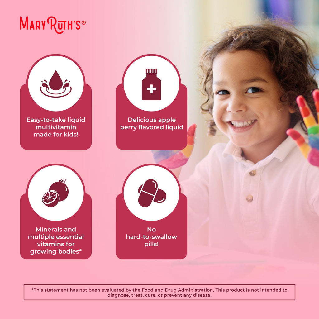 Kids Liquid Morning Multivitamin 15oz Apple Berry Benefits