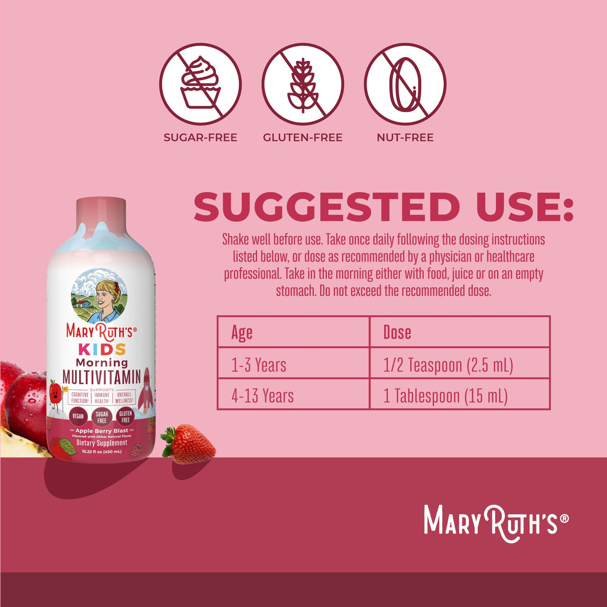 Kids Liquid Triad Of Health Kids Liquid Morning Multivitamin 15oz Suggested Use