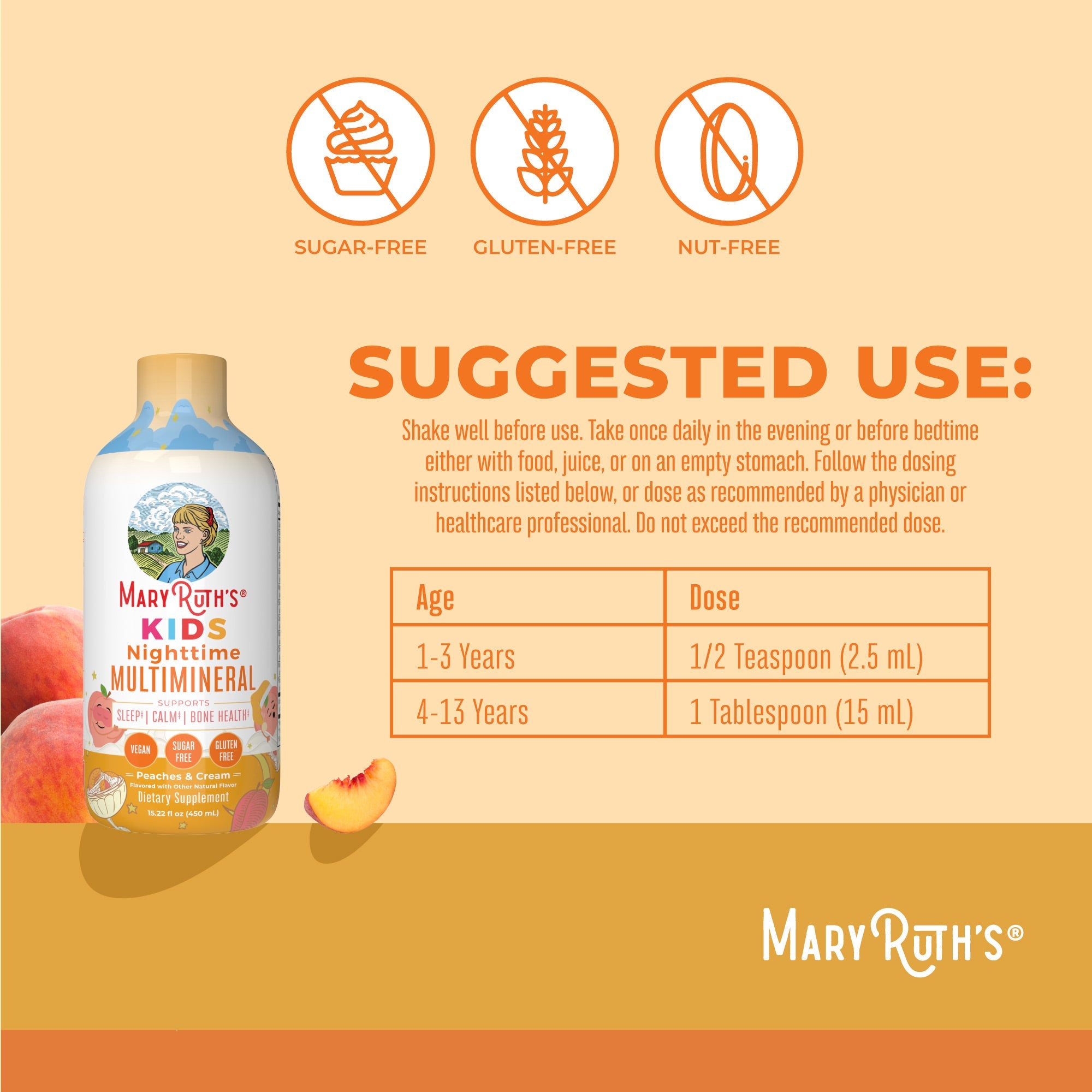 Kids Liquid Triad Of Health Kids Liquid Nighttime Multimineral 15oz Suggested Use