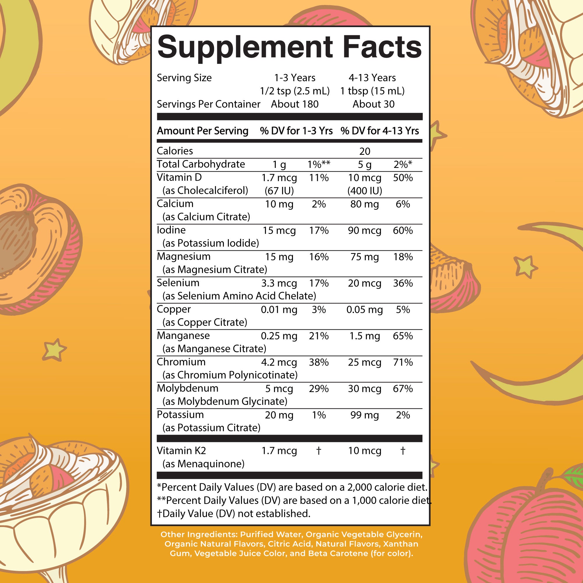 Kids Liquid Triad Of Health Kids Liquid Nighttime Multimineral 15oz Supplement Facts