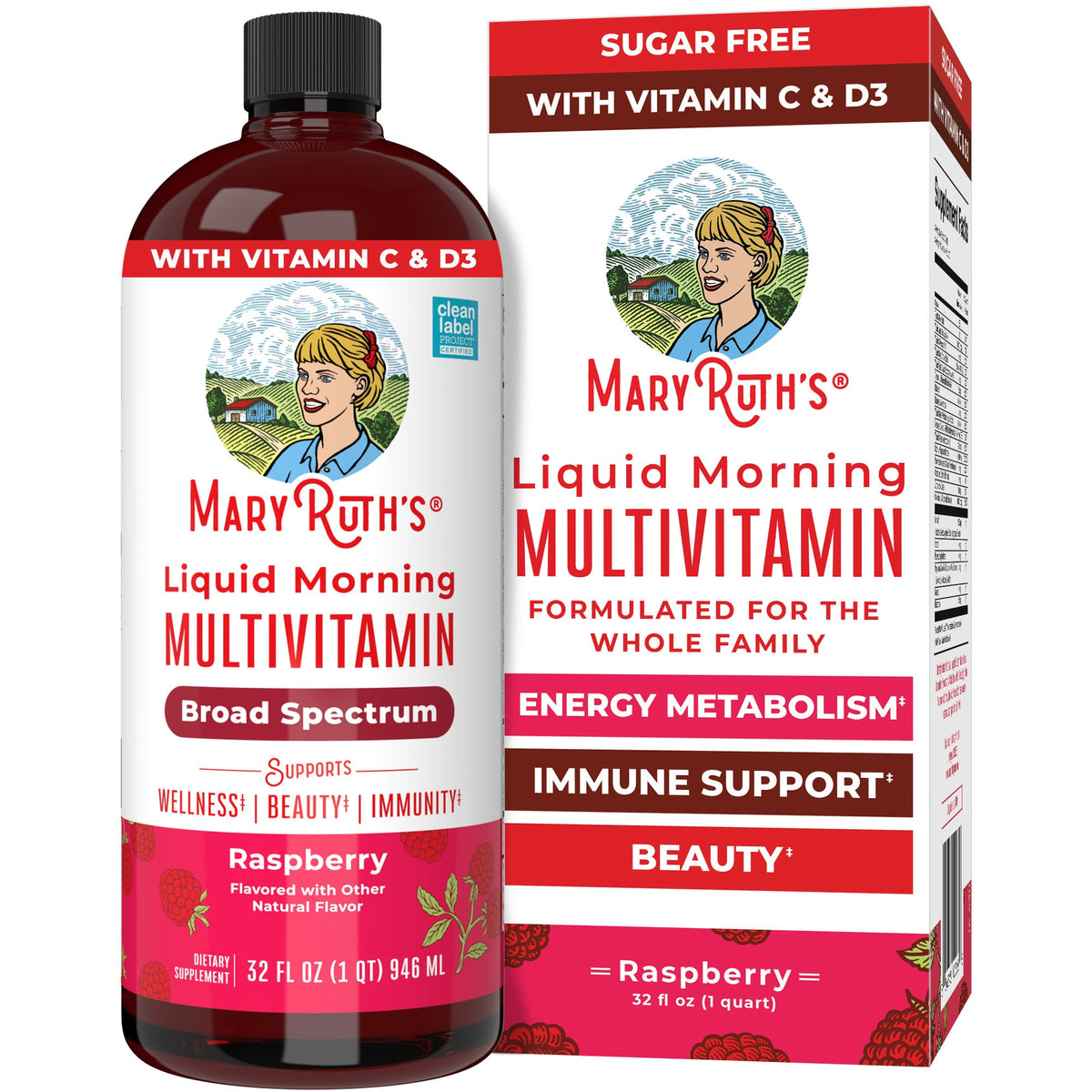 Liquid Morning Multivitamin 32oz Raspberry