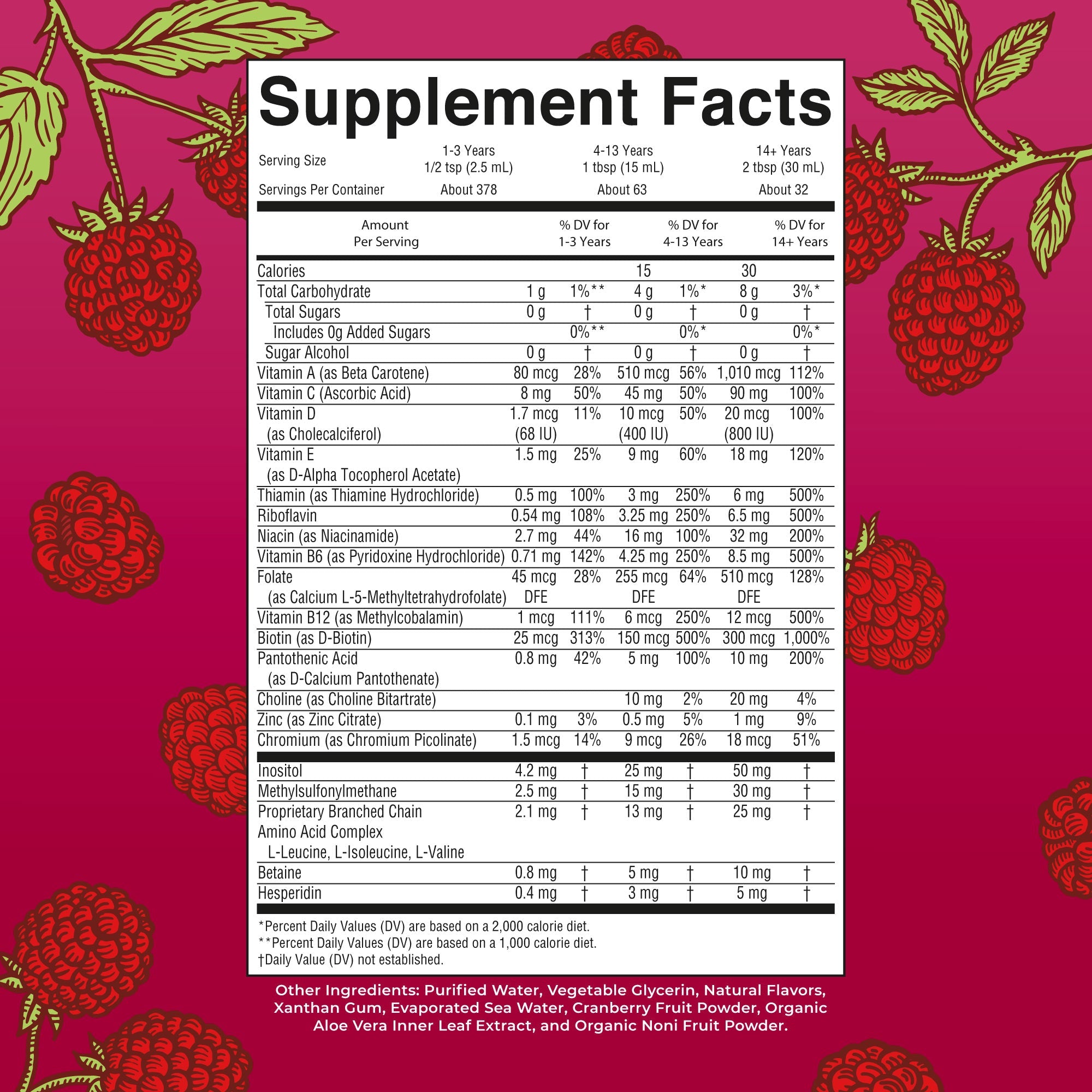 Liquid Morning Multivitamin 32oz Raspberry