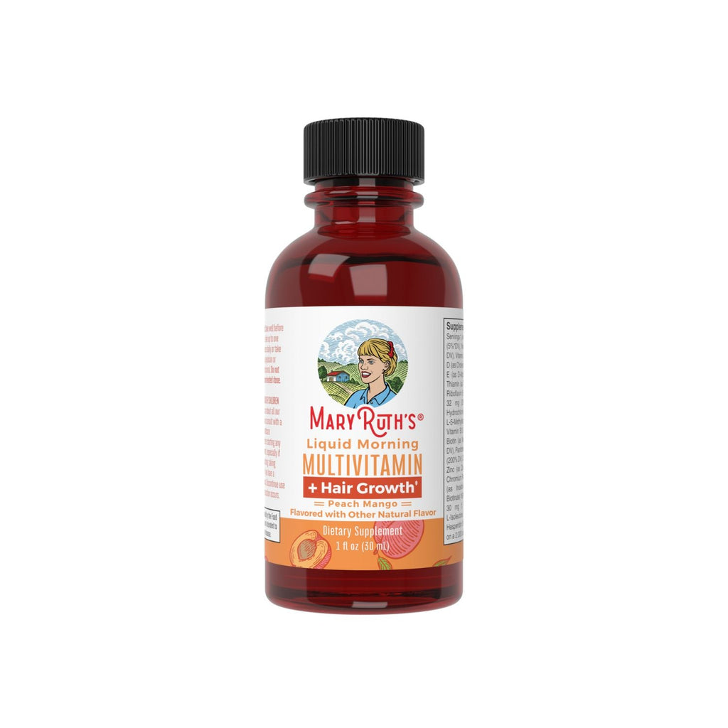 Liquid Morning Multivitamin + Hair Growth 1oz Peach Mango