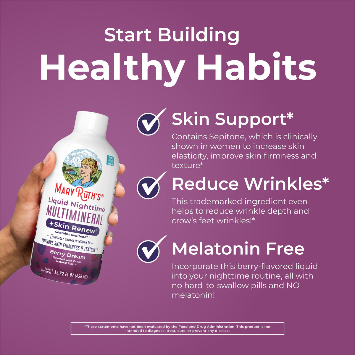 Liquid Nighttime Multimineral + Skin Renew 15oz Berry Dream Healthy Habits