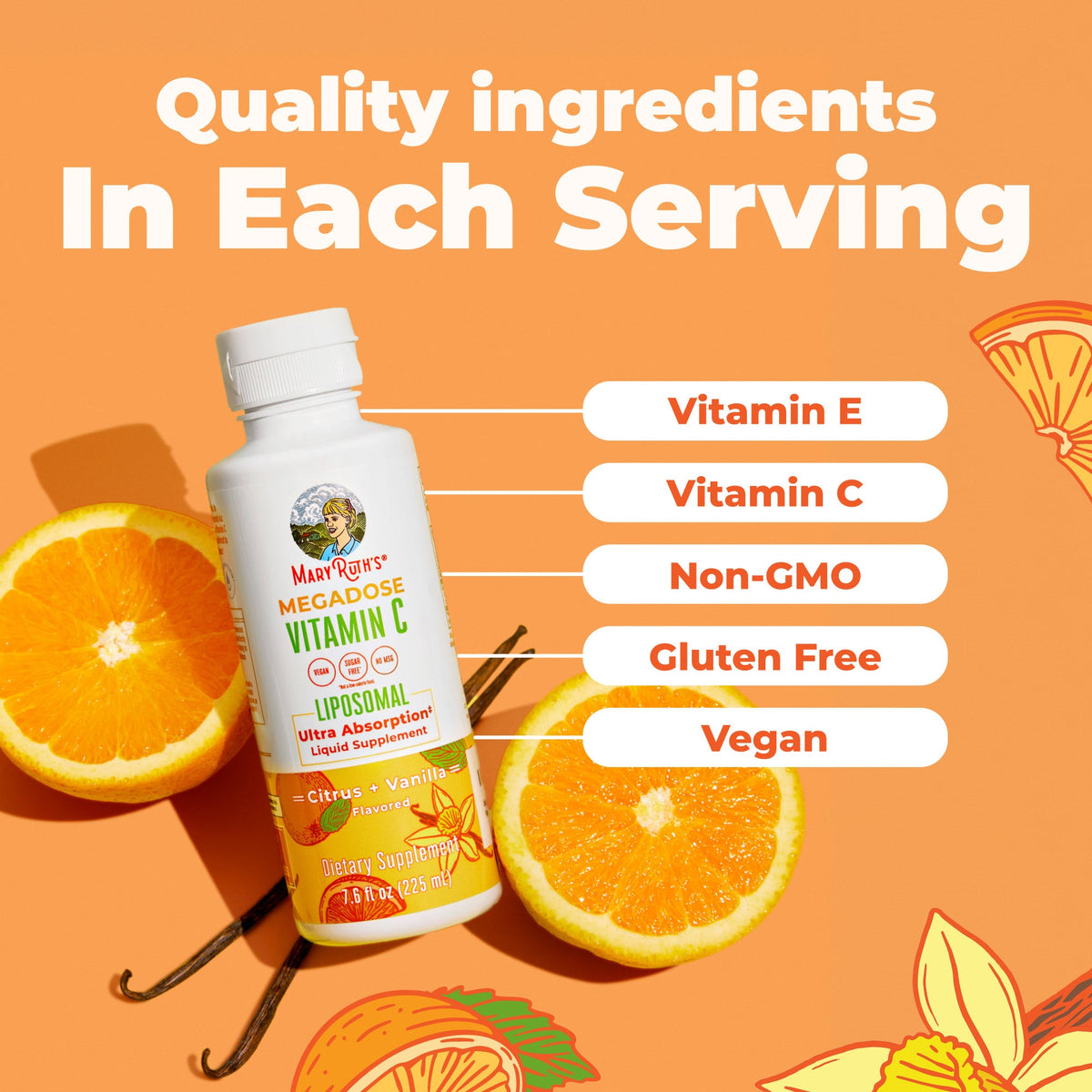 Megadose Vitamin C Liposomal 7oz Citrus Vanilla Ingredients