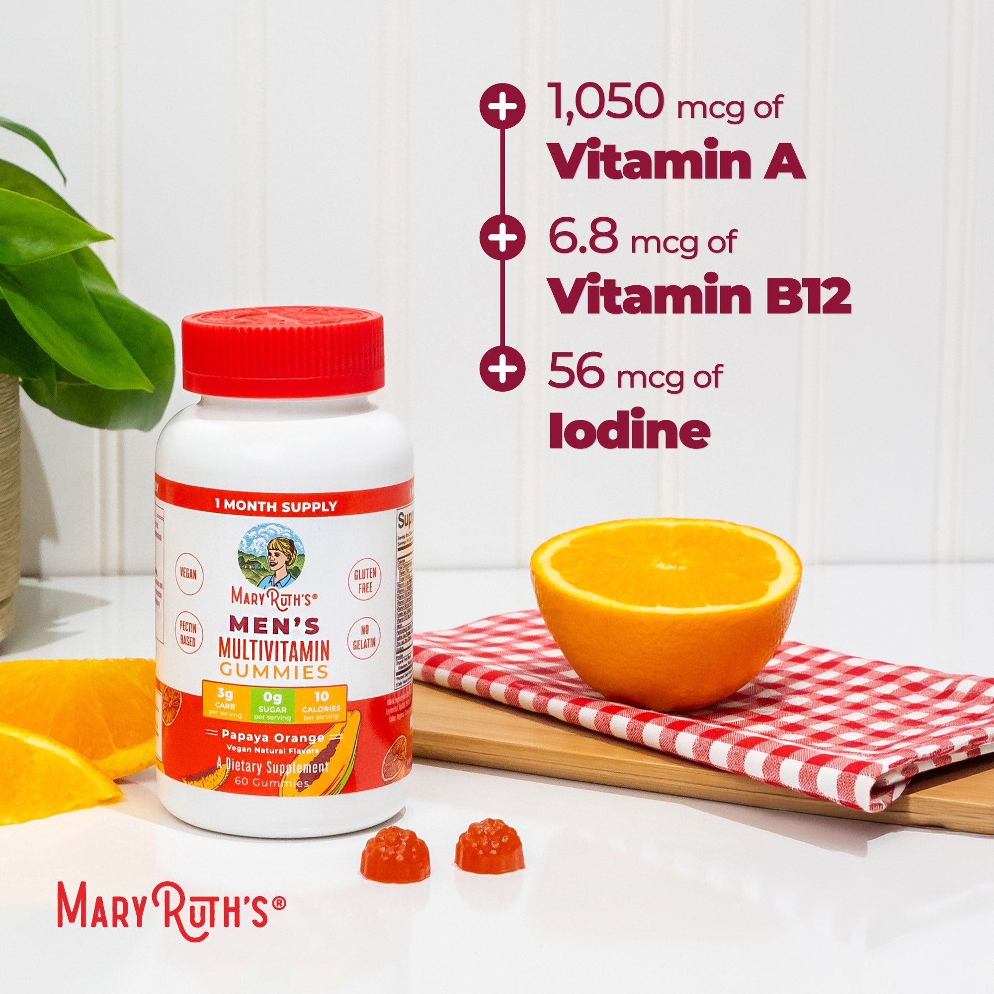 Men's Multivitamin Gummies Papaya Orange 60ct Ingredients2