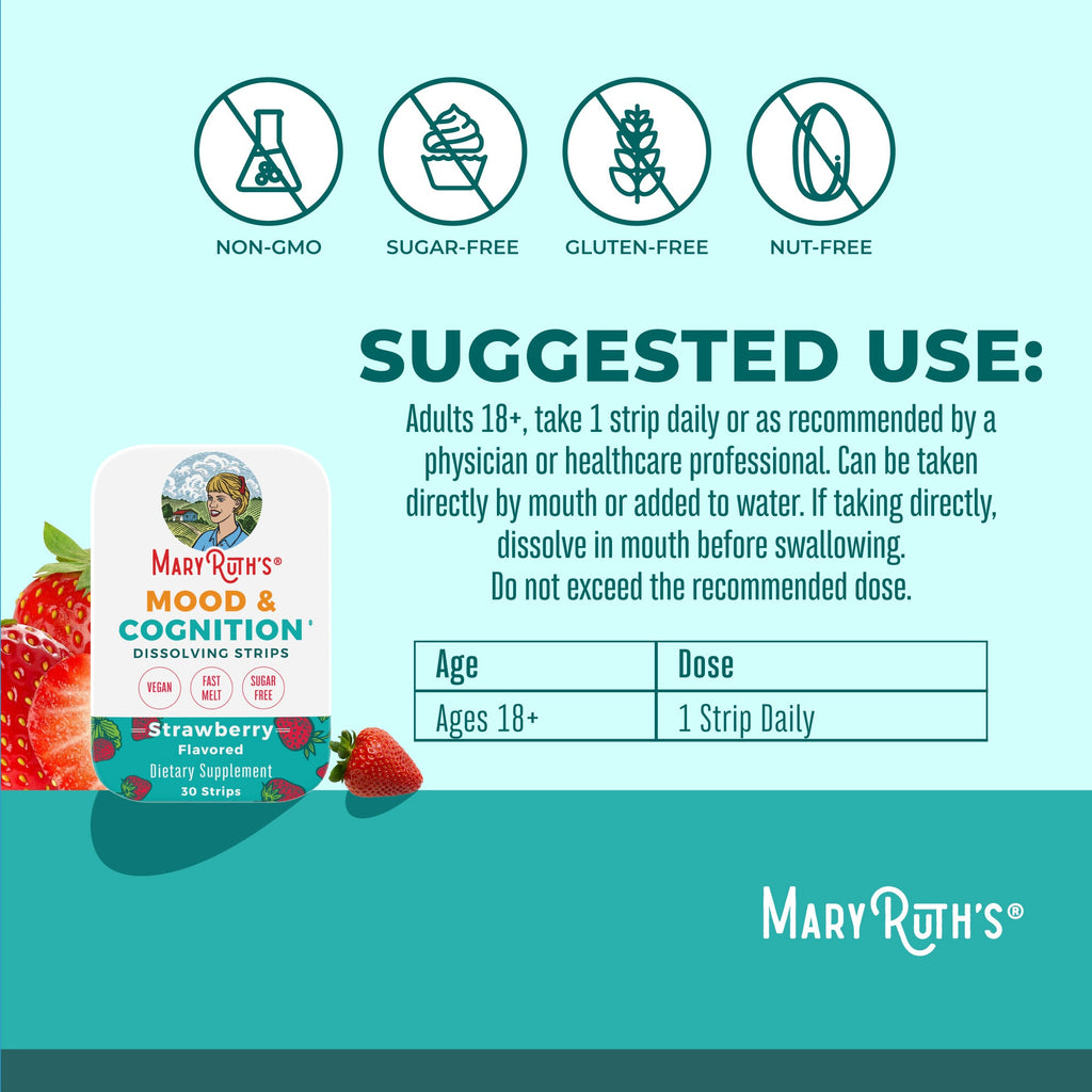 Mood Cognition Dissolving Strips Strawberry Suggested Use