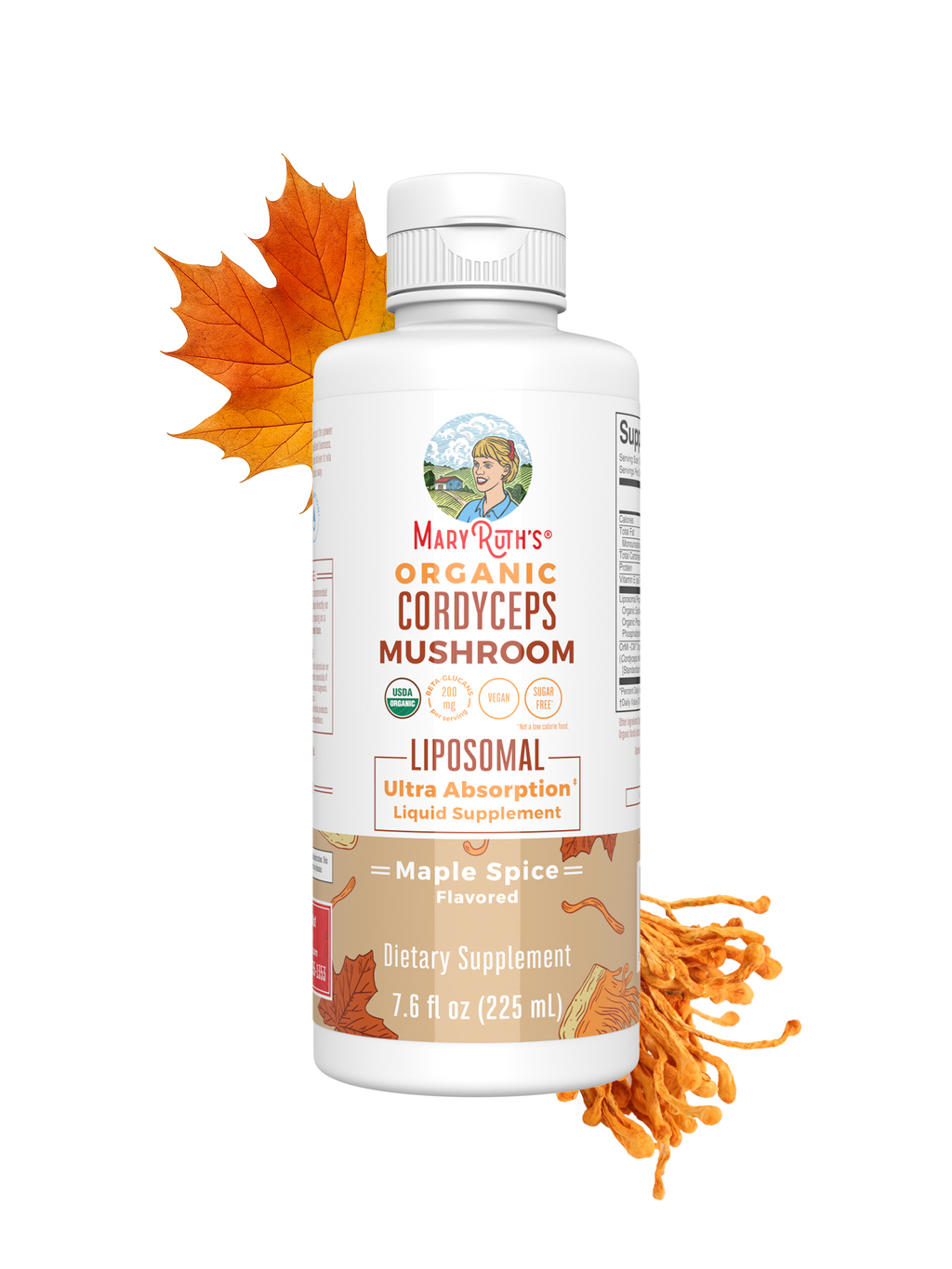 Organic Cordyceps Mushroom Liposomal 7oz Maple Spice