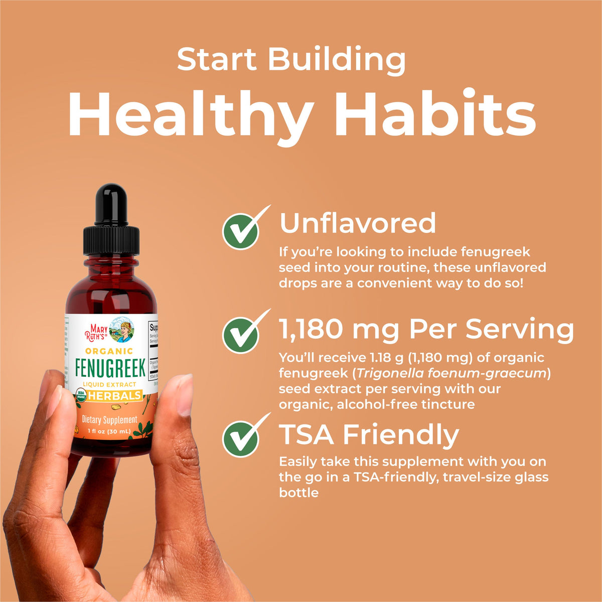 Organic Fenugreek Seed Liquid Extract 1oz Healthy Habits