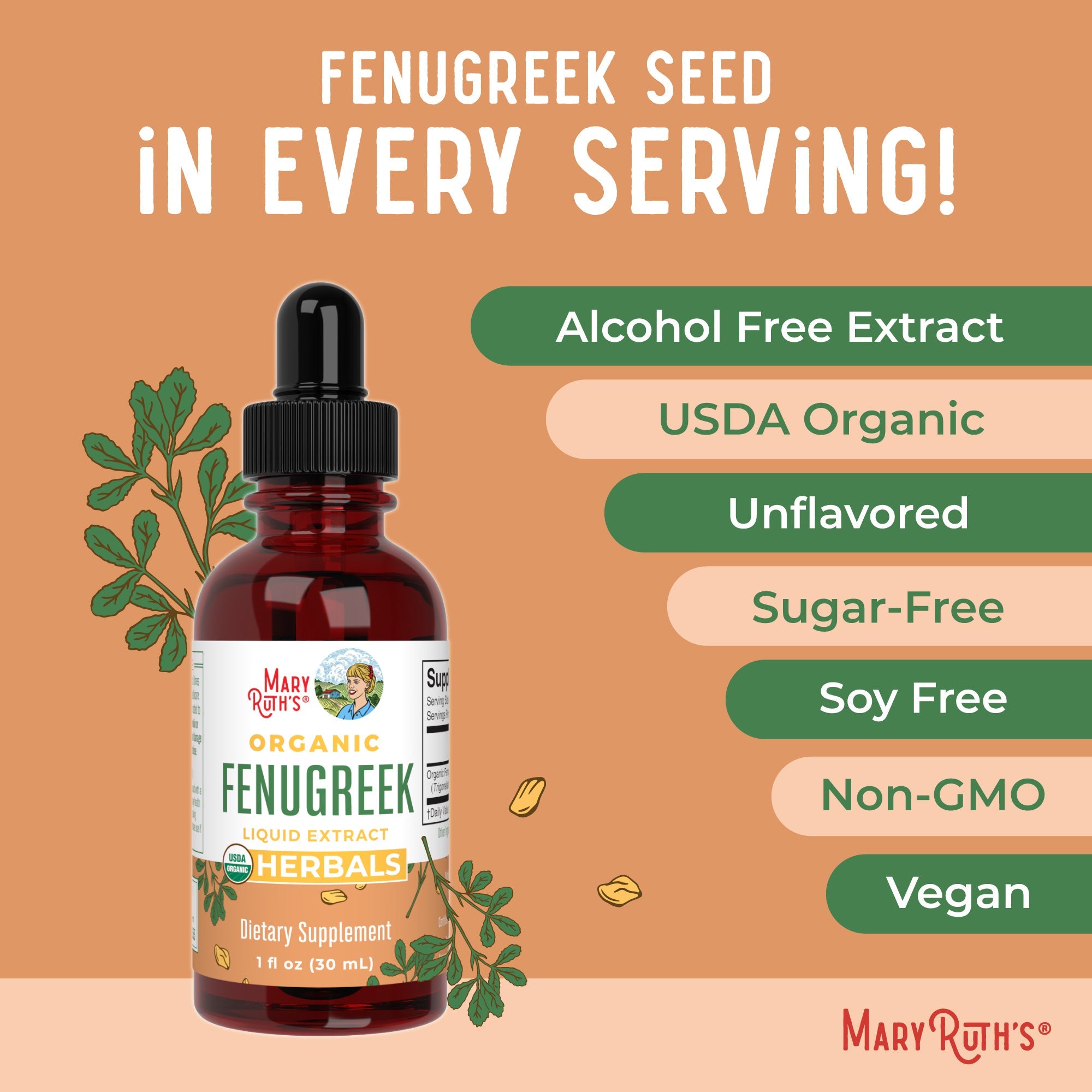 Organic Fenugreek Seed Liquid Extract 1oz Ingredients