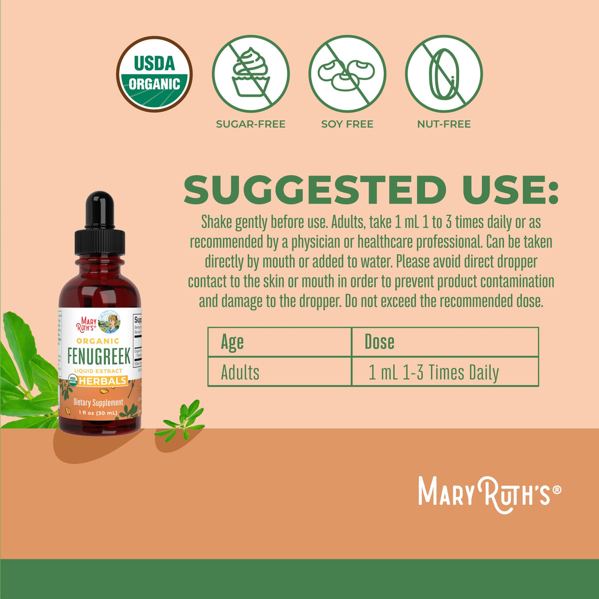 Organic Fenugreek Seed Liquid Extract 1oz Suggested Use