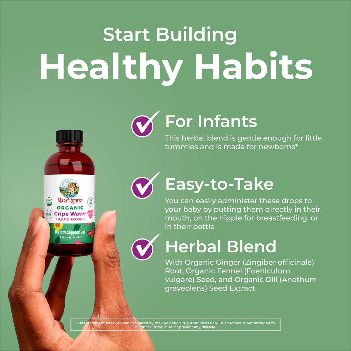 Organic Gripe Water Liquid Drops 4oz Healthy Habits