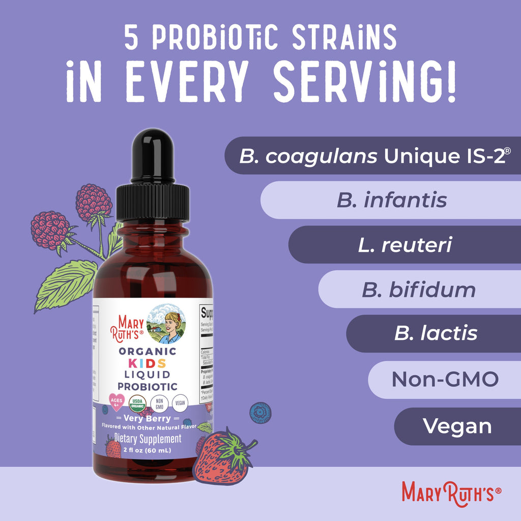 Organic Kids Liquid Probiotic 2oz Very Berry Ingredients