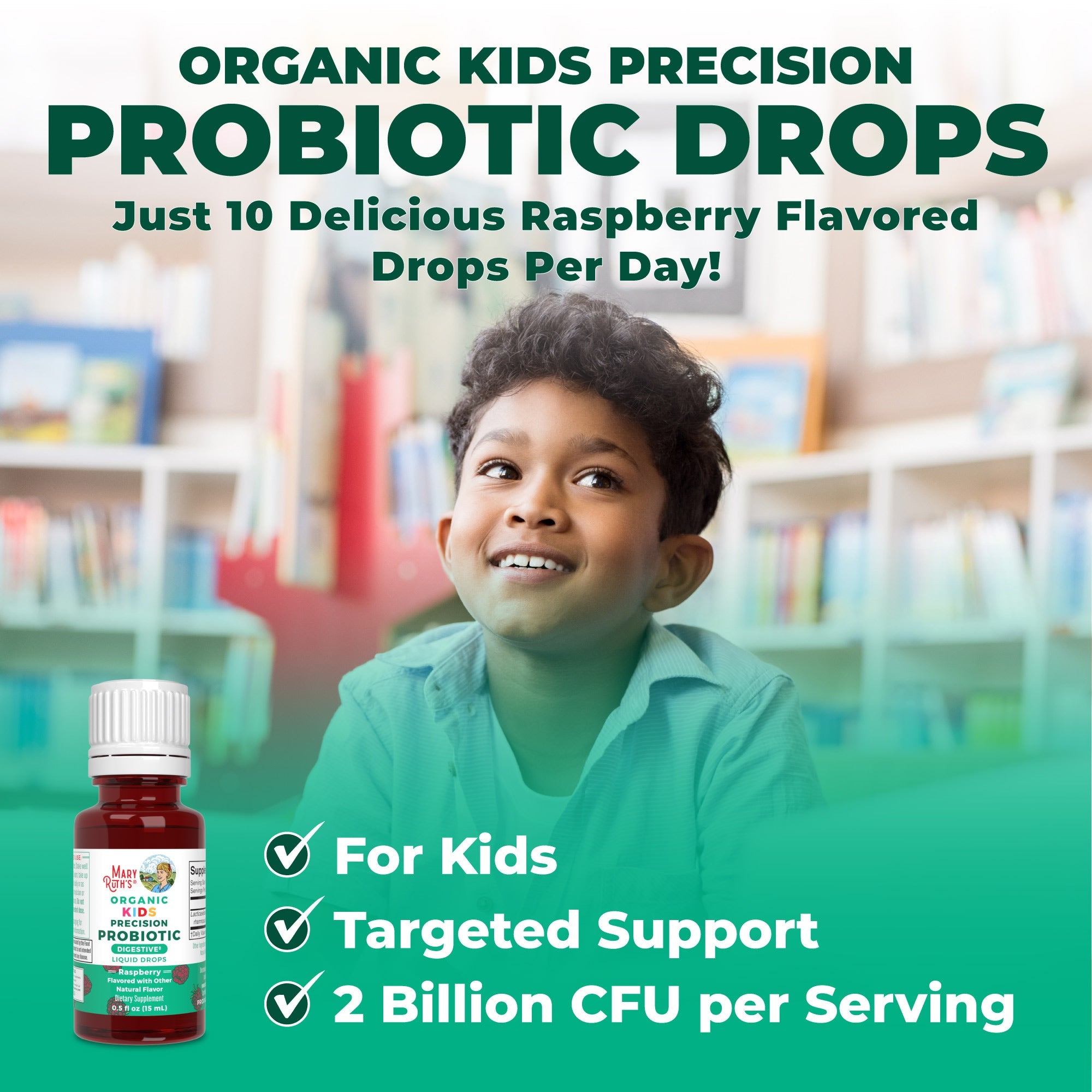 Organic Kids Precision Probiotic Digestive Liquid Drops 0.5oz Raspberry Benefits
