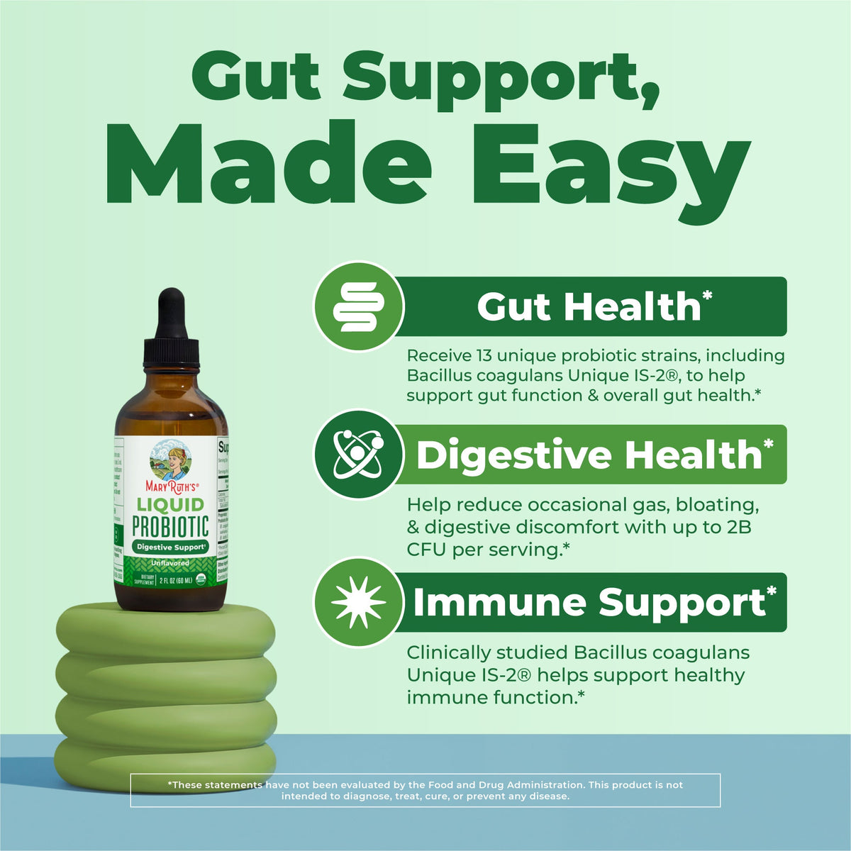 Organic Liquid Probiotic Travel Size 2oz Unflavored Benefits