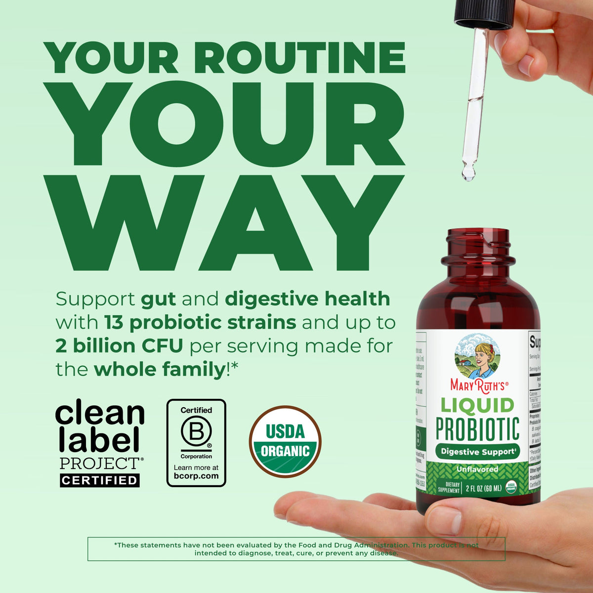 Organic Liquid Probiotic Travel Size 2oz Unflavored Upgrade Your Routine
