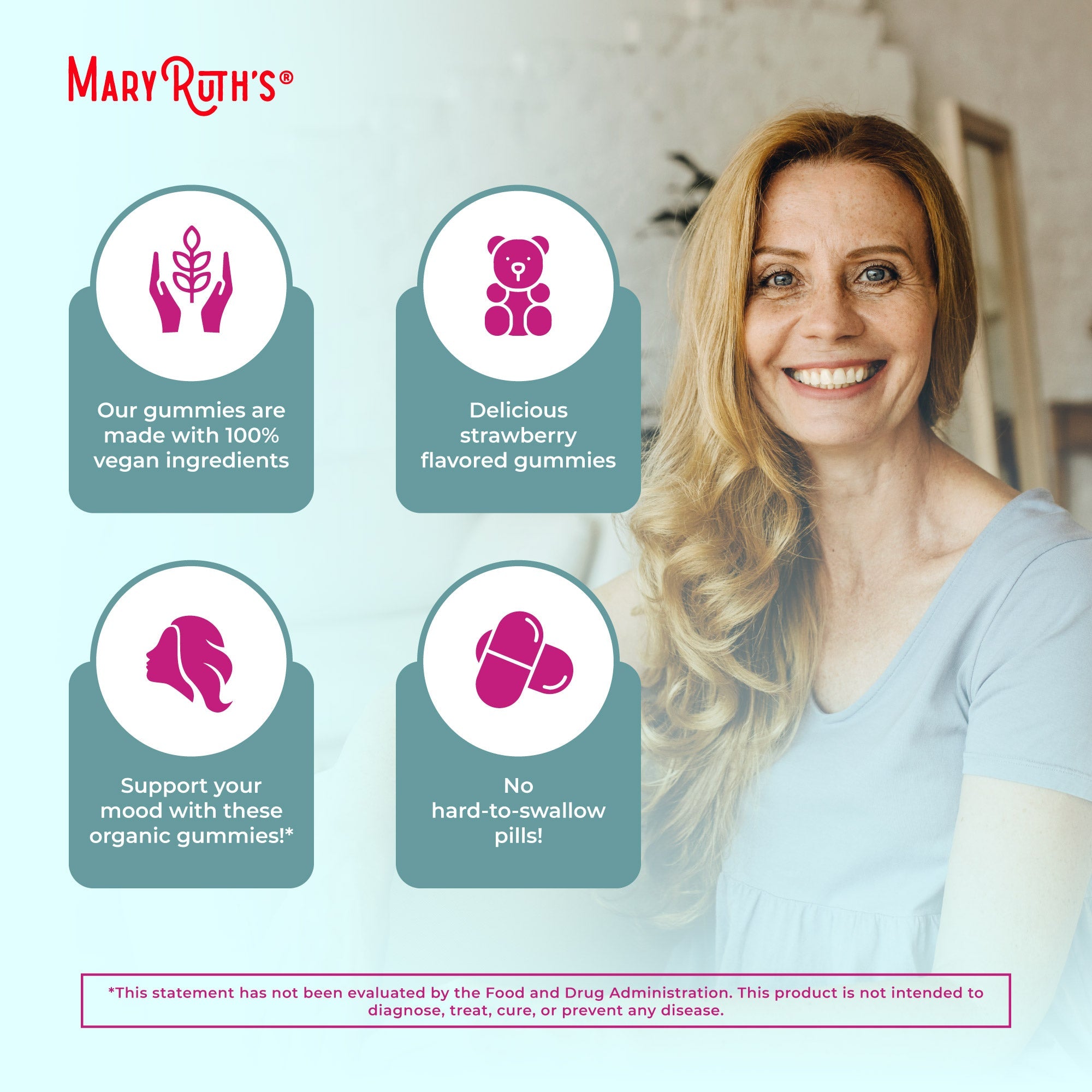 Organic Menopause Gummies 60CT Strawberry Benefits