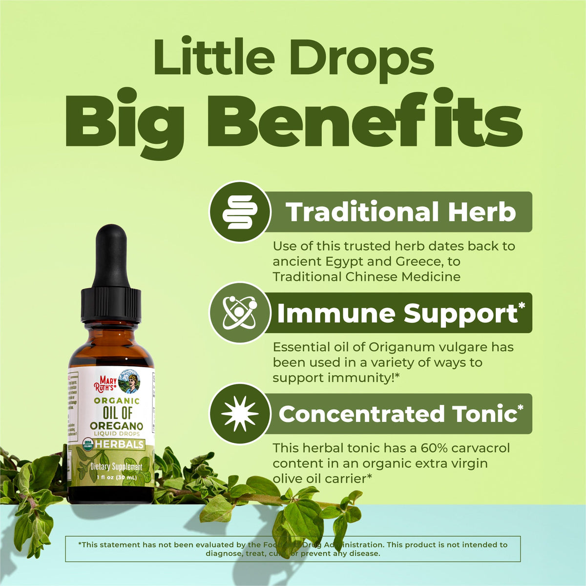 Organic Oil of Oregano Liquid Drops 1oz Unflavored Great Flavor Better Benefits