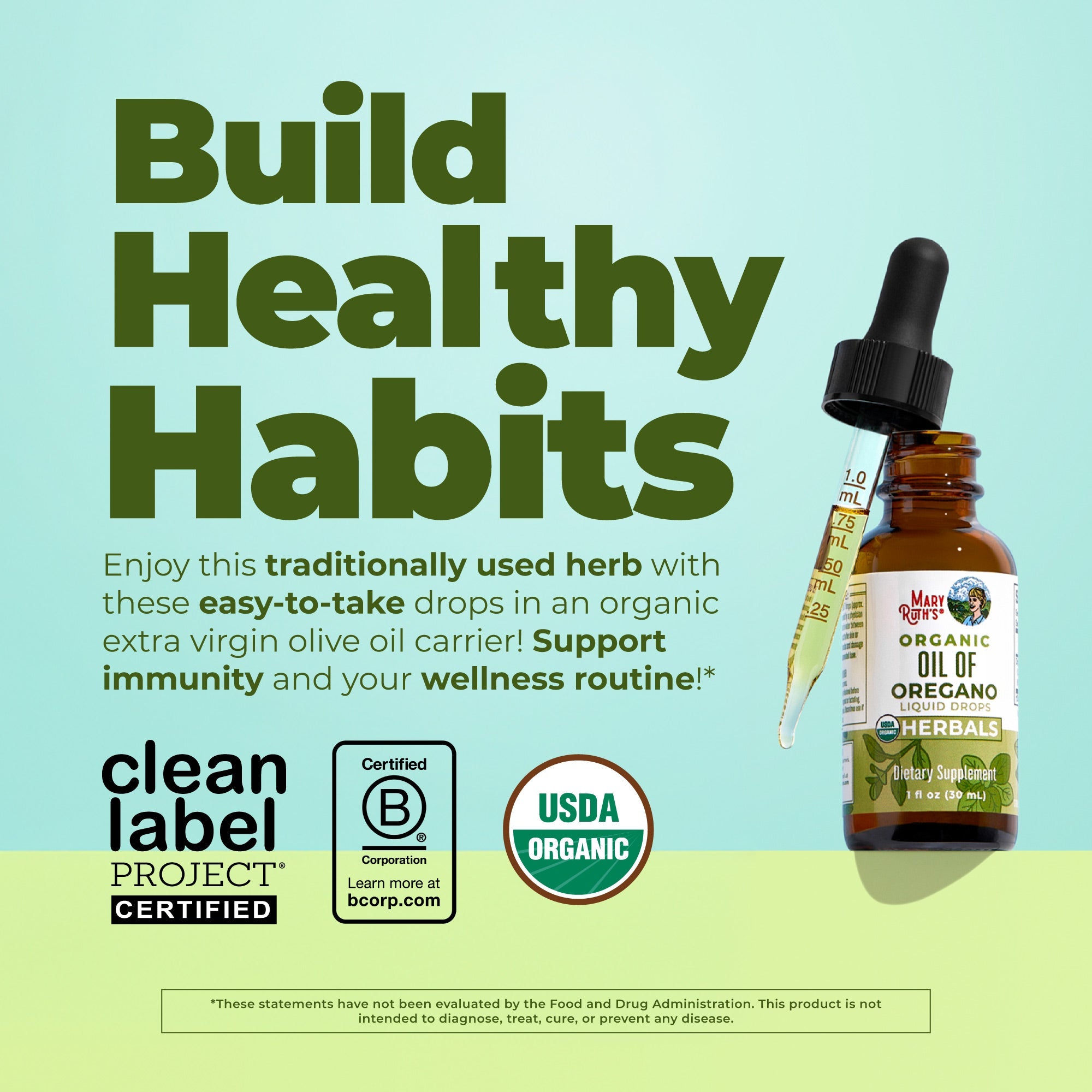Organic Oil of Oregano Liquid Drops 1oz Unflavored Healthy Habits 