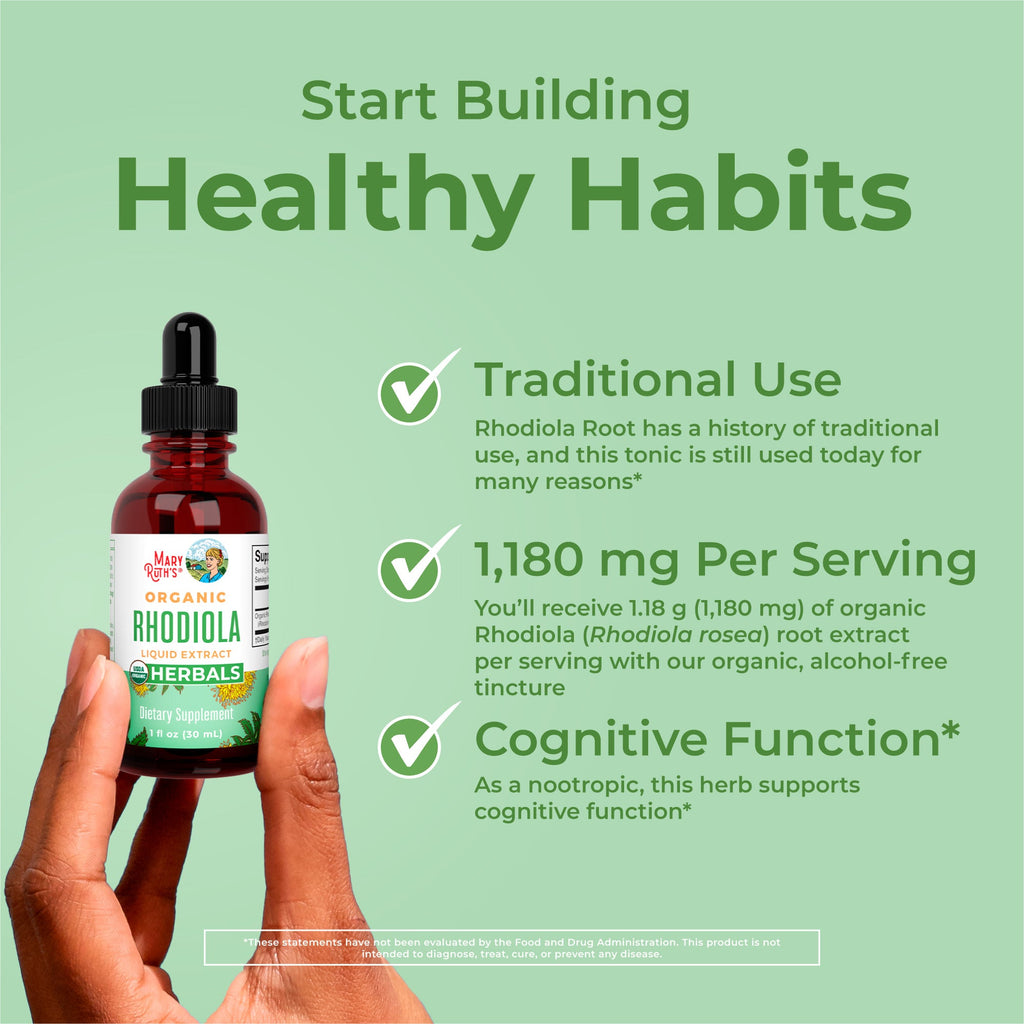 Organic Rhodiola Root Liquid Extract 1oz Healthy Habits