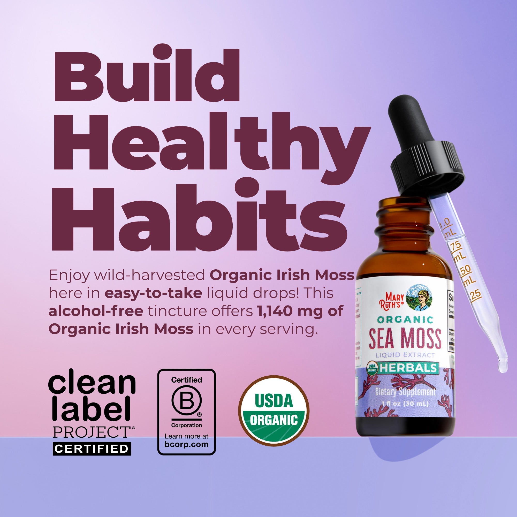 Organic Sea Moss Liquid Drops 1oz Healthy Habits