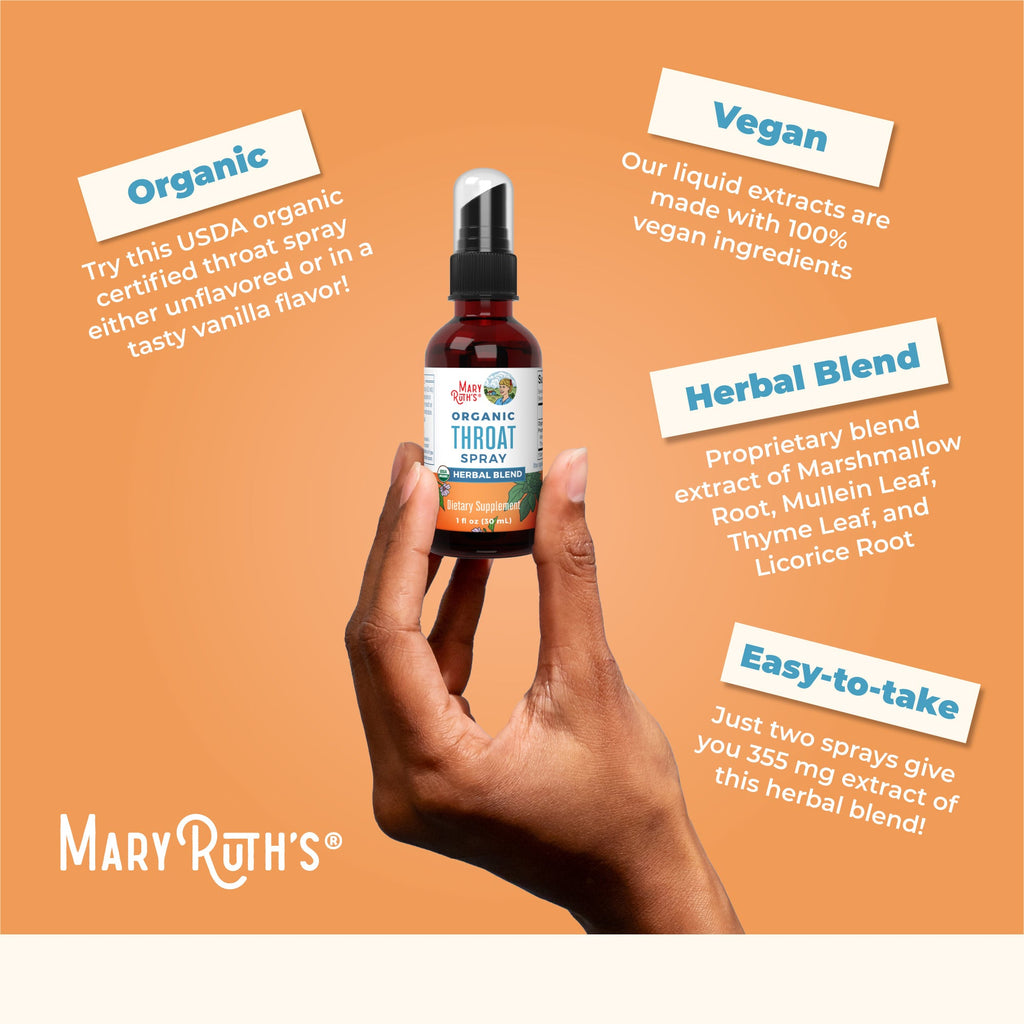Organic Throat Spray 1oz Unflavored Easy To Take
