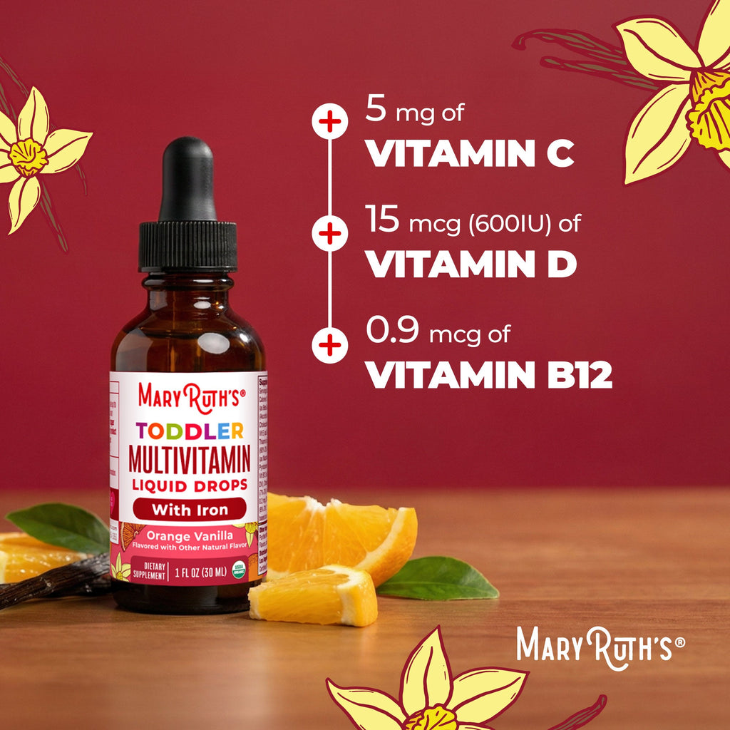 Organic Toddler Multivitamin Liquid Drops With Iron 1oz Orange Vanilla Benefits