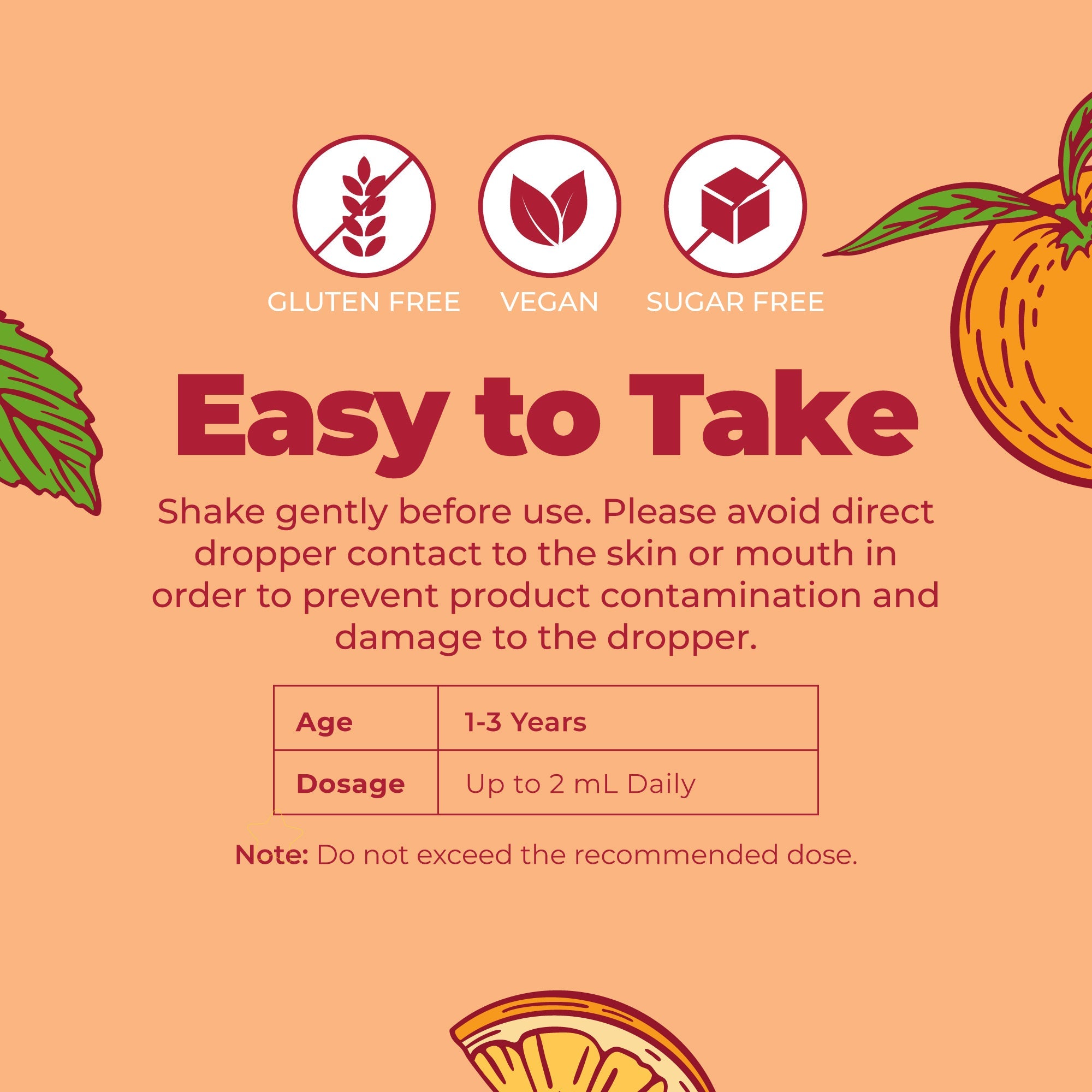 Organic Toddler Multivitamin Liquid Drops With Iron 1oz Orange Vanilla Easy To Take