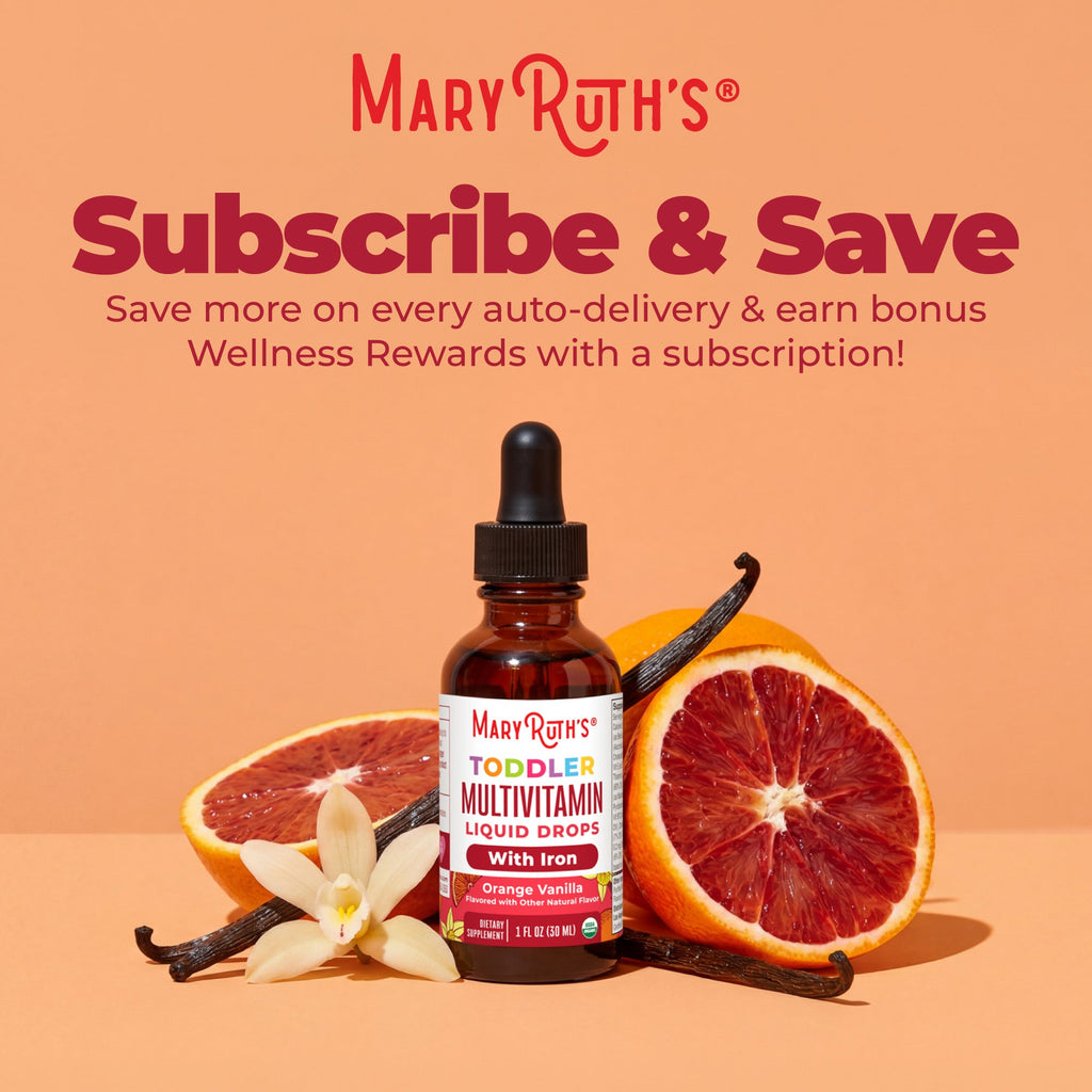 Organic Toddler Multivitamin Liquid Drops With Iron 1oz Orange Vanilla Subscrive & Save