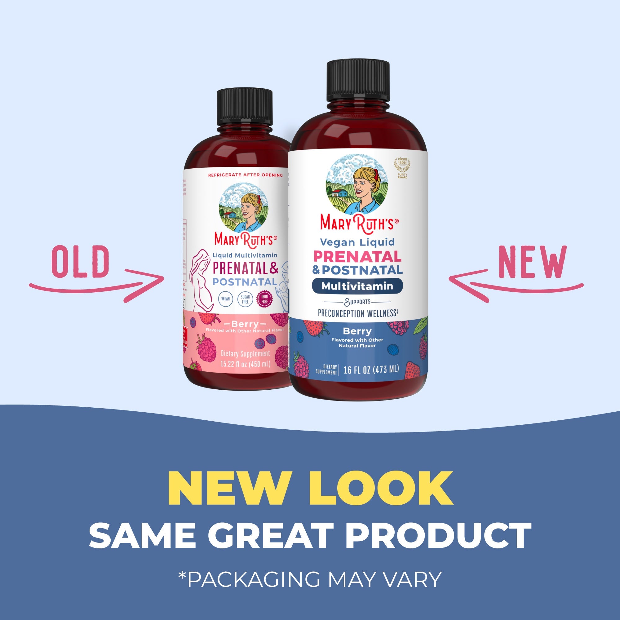 Prenatal & Postnatal Liquid Multivitamin 16oz Berry New Look