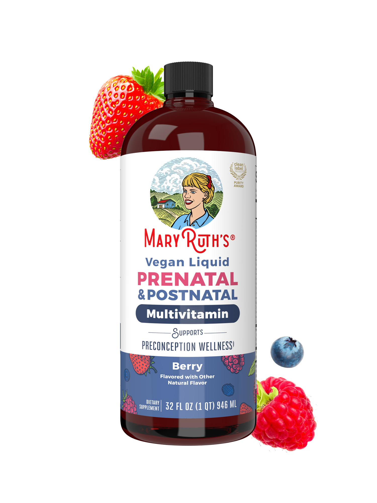 Prenatal & Postnatal Liquid Multivitamin 32oz Berry