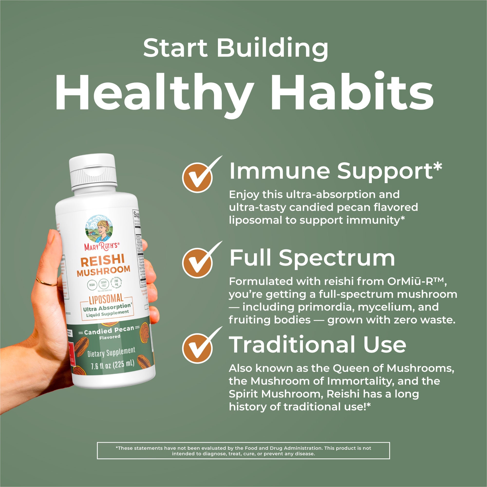 Reishi Mushroom Liposomal 7oz Candied Pecan Healthy Habits