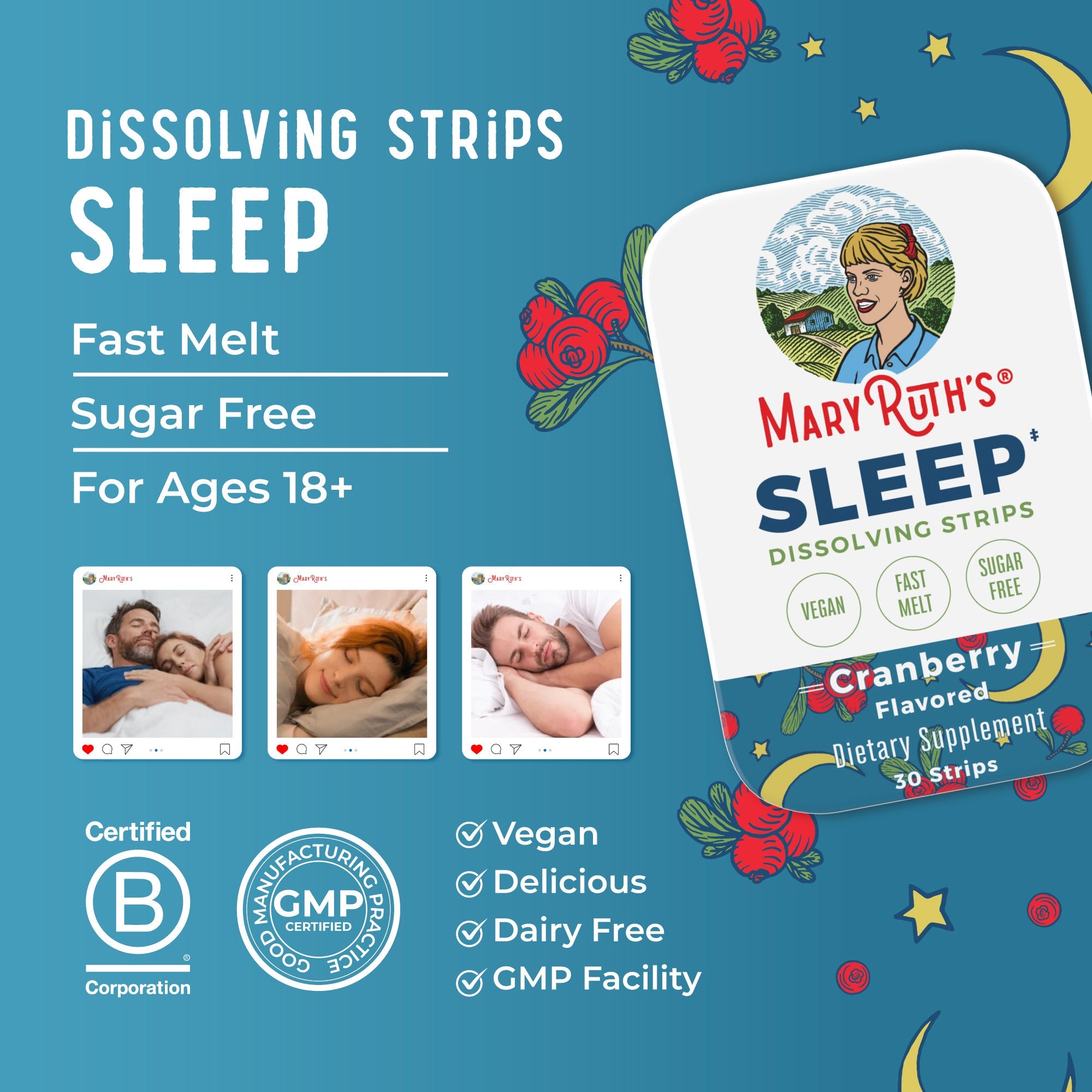 Sleep Dissolving Strips Cranberry Great Flavor Better Benefits