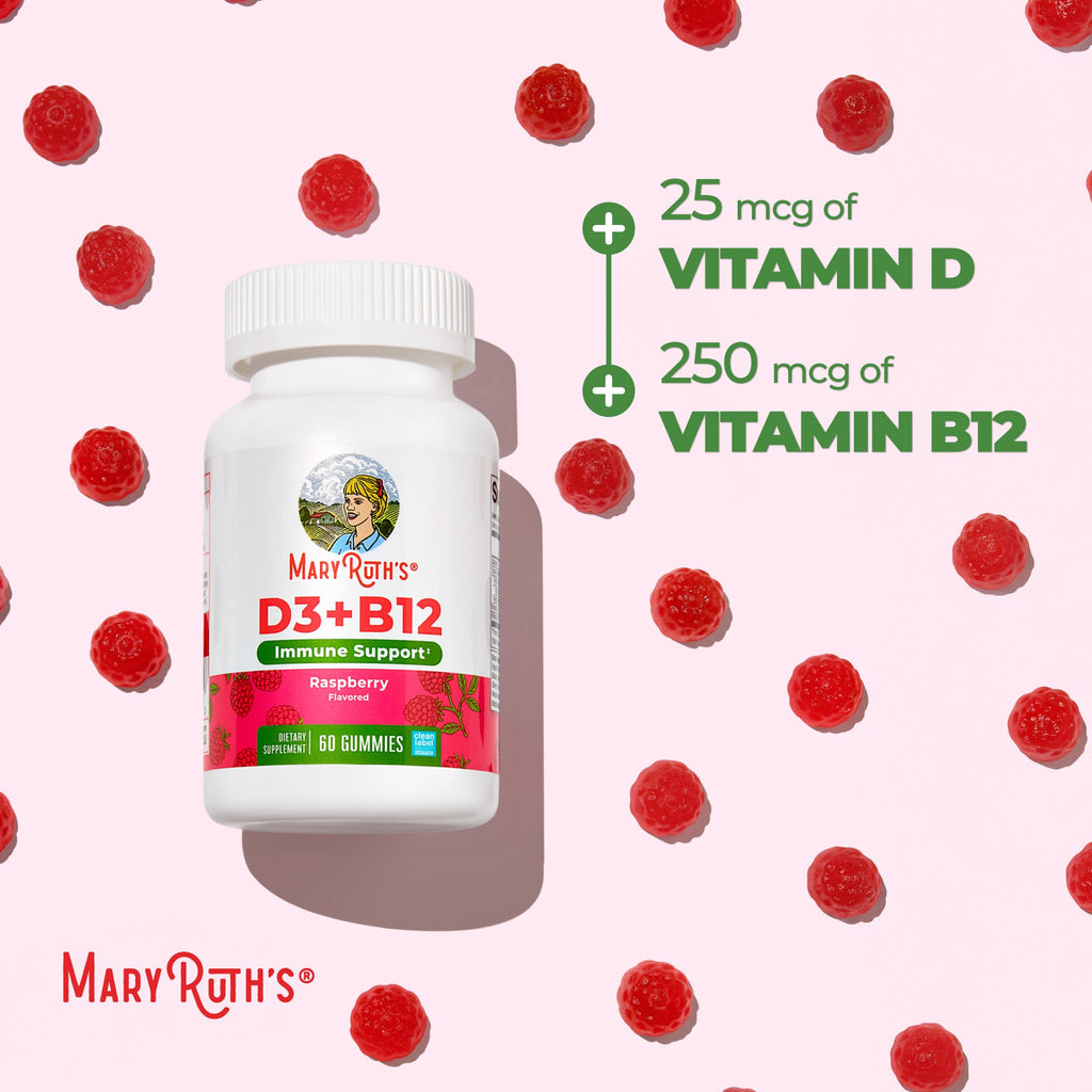 Sugar-Free D3 + B12 Gummies 60CT Raspberry Benefits