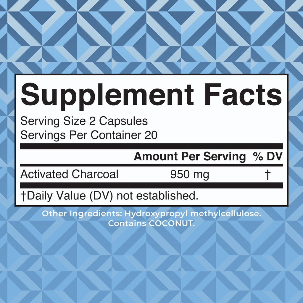 Activated Charcoal Capsules Supplement Facts