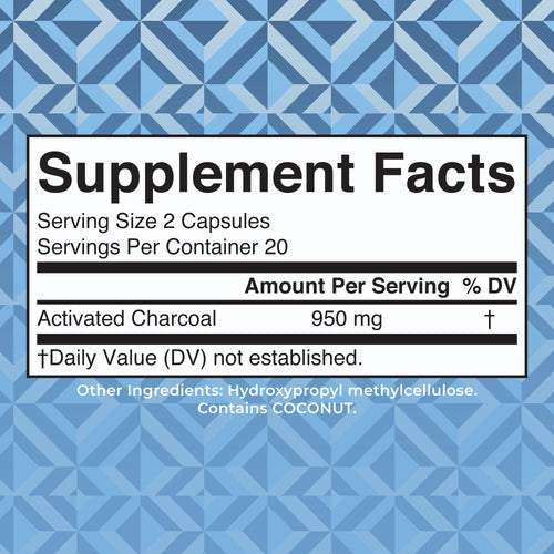 Activated Charcoal Capsules Supplement Facts