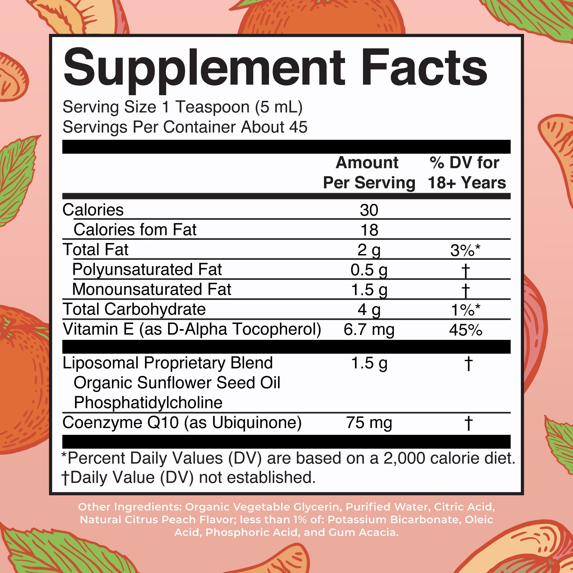 CoQ10 Liposomal Supplement Facts